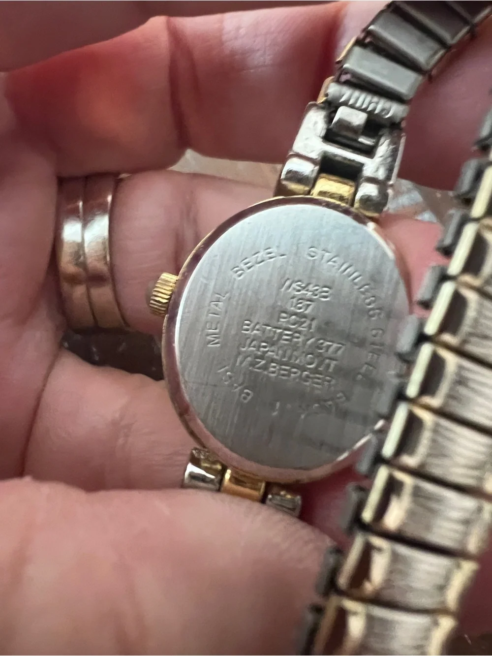 Vintage Two-Tone Women's Bracelet Watch with White Dial